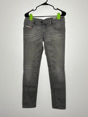 Diesel Nevy Slim Straight Grey Denim Jeans Size 29x3